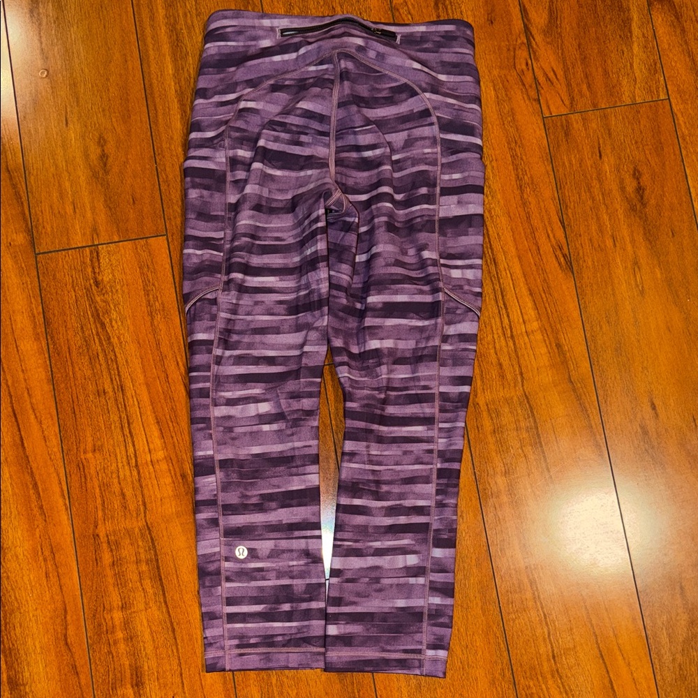 Lululemon Purple Striped  Leggings